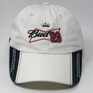Budweiser Kevin Harvick NASCAR Dad Hat Baseball Cap Auto Racing Strapback White